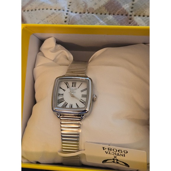 Invicta Accessories - Invicta 69084 Womens Square Silver Tone Roman Numeral Expansion Band Watch
